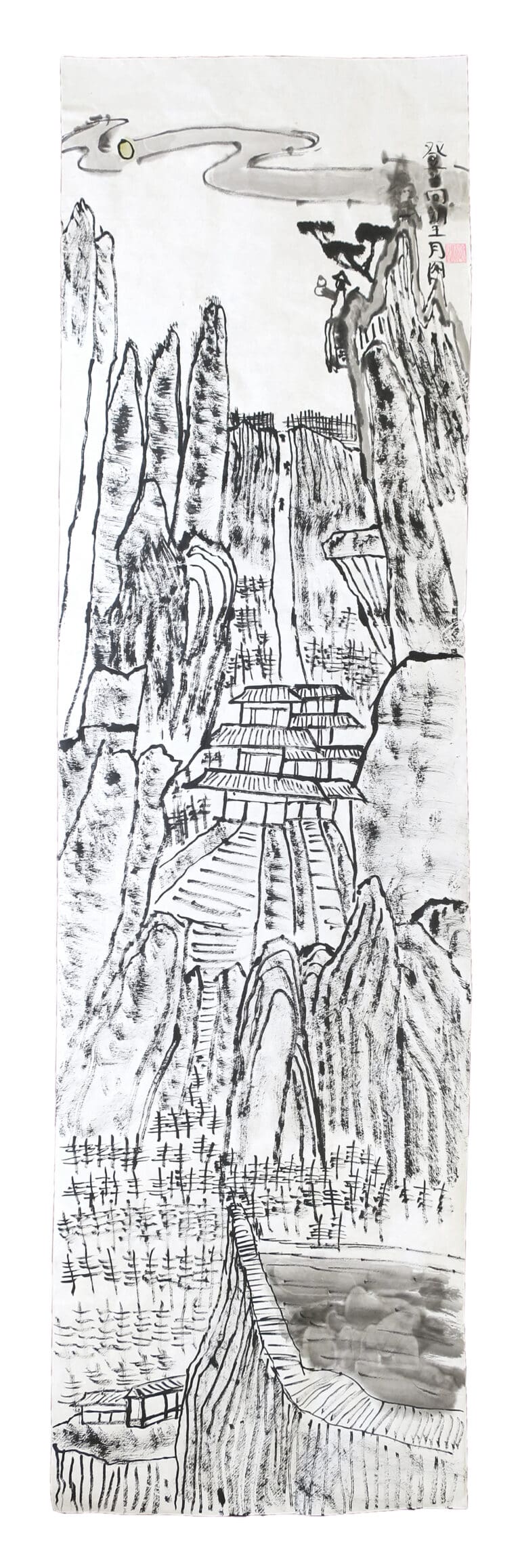 Climbing High And Looking At The Moon,by artist Bin Feng