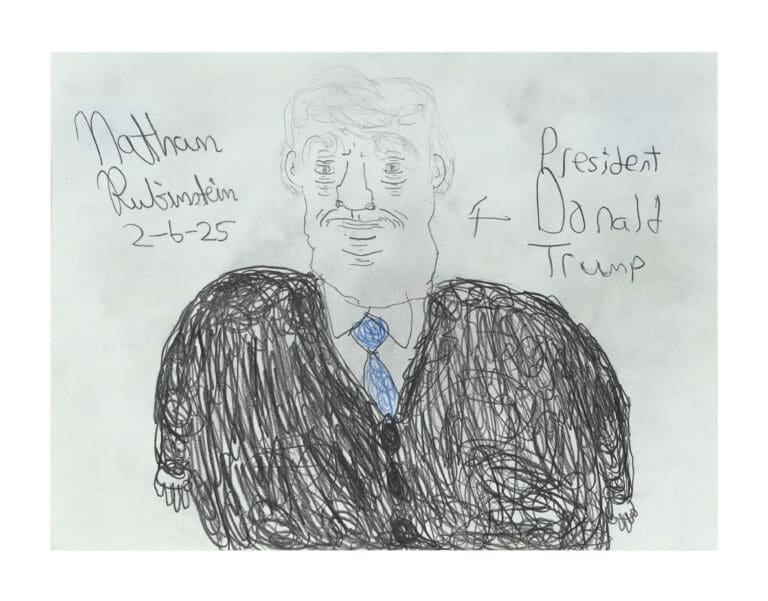 President Donald Trump, by artist, Nathan Rubenstein, 2025