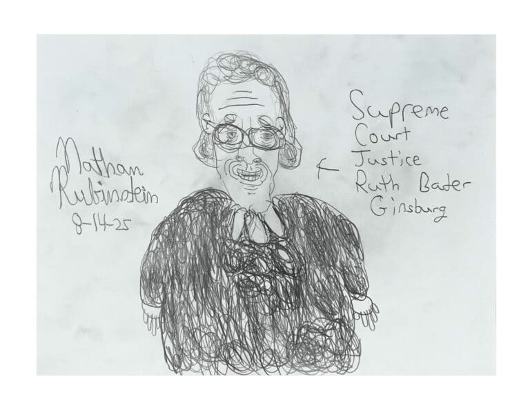 Supreme Court Justice Ruth Bader Ginsburg, by artist, Nathan Rubenstein, 2025