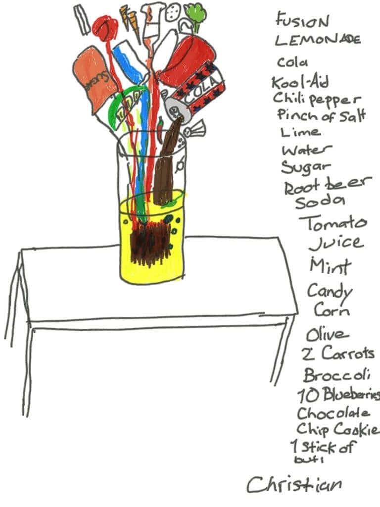 A recipe for Fusion Lemonade, created by artist, Christian Forbes