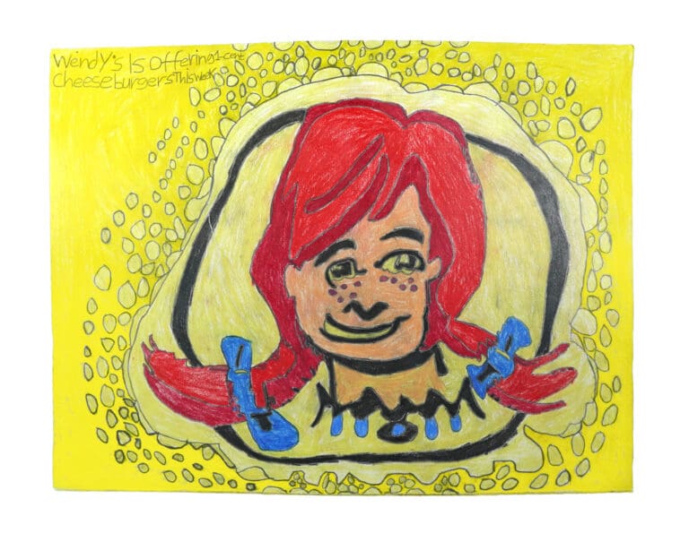 Rendition of Wendys Logo, 2025 by artist Keenen Foster