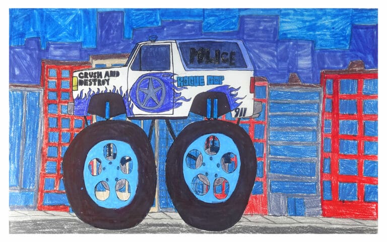 Rogue Cop (Monster Truck Series), 2025 by Quashie Tagoe
