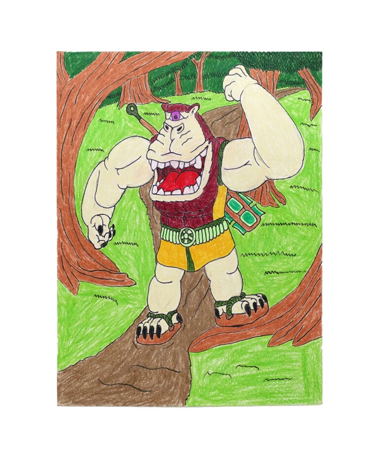 The Mepinguari Men (One Eye Troop Series), 2026 by artist, Adam Cedeno